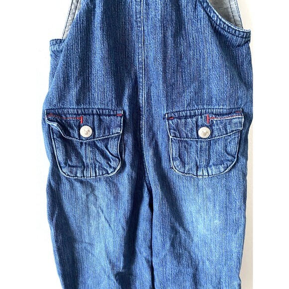 Vintage Disney Store Mickey Mouse Denim Overalls Toddler 3T Y2K - Picture 9 of 10